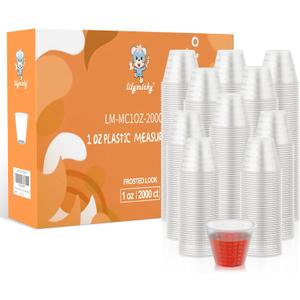 Lilymicky 2000 Count 1 oz Disposable Medicine Cups, 1 oz Plastic Med Cups For Mixed Pills, Medication Measuring, Resin Mixing