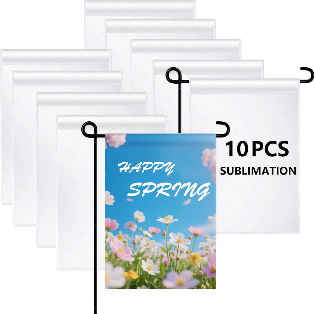 10 PCS sublimation garden flags blank christmas easter garden flag 18×12 Inch Polyester Banners Flag for Outdoor Courtyard Decoration