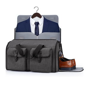 BAGSMART Garment Bags for Travel, Convertible Garment Duffle Bag Suit Bags for Men Women, 2 in 1 Garment Bags for Hanging Clothes, Carry On Duffle Bag with Shoe Compartment, Black
