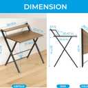 GreenForest No Assembly Folding Desk, 2-Tier Compact Computer Desk with Shelf, 30 inch Space Saving Foldable Table for Home Office, Dorm or Apartment, Portable Collapsible Sturdy Laptop Desk, Espresso, 24.5 x 30 inch