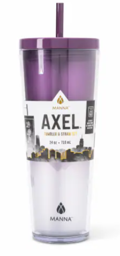 Manna™ Axel™ Plastic Tumbler & Straw Set - Purple