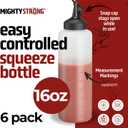6 Pack Condiment Squeeze Bottles for Sauces and Liquids 16 oz Plastic Refillable Squirt Bottles for Ketchup, Oils, and Condiments Multipurpose Condiment Containers for Kitchen, BBQ & Cooking