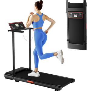 Treadmill with Handle, Treadmills for Home Samll Space, 3.0HP Portable Walking Pad with Handle, Walking Pad Treadmill with 320 LBS Capacity, Electric Compact Treadmills, Lightweight Walking Pad (Black)