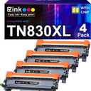 E-Z Ink Compatible TN830XL Toner Cartridge Replacement for Brother TN830XL TN830 TN 830 Toner Cartridges with Brother DCP-L2640DW HL-L2460DW HL-L2480DW HL-L2400D HL-L2405W Printer (4 x TN830XL Toner)
