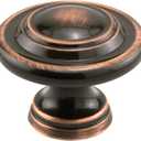 Prime-Line N 7385 Bi-Fold Door Knob, Wide Base & Large Diameter Door Knob For Easy Gripping, Replace Old or Unsightly Knobs, 1-11/16 in. Outside Diameter, Diecast, Classic Bronze (Single Pack)