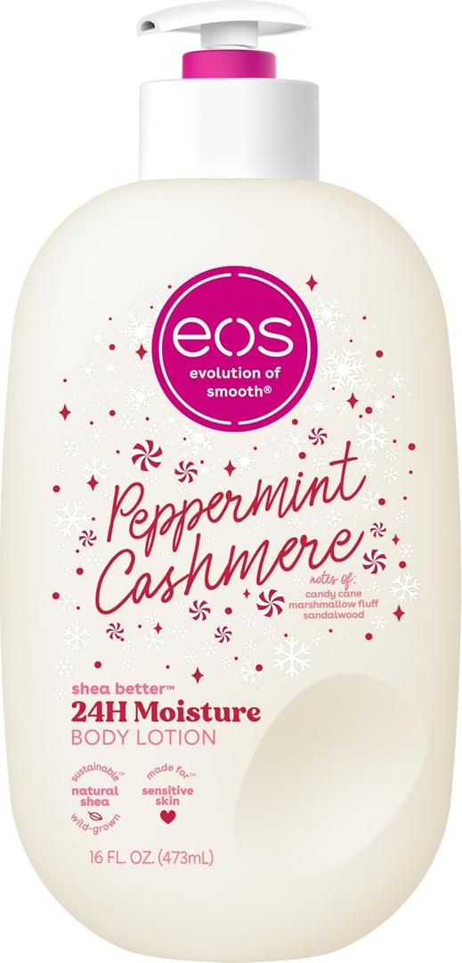 eos Shea Better Holiday Body Lotion, Peppermint Cashmere, Limited Edition Skin Care, 24-Hour Moisture, Body Lotion for Women, Vegan, 16 fl oz