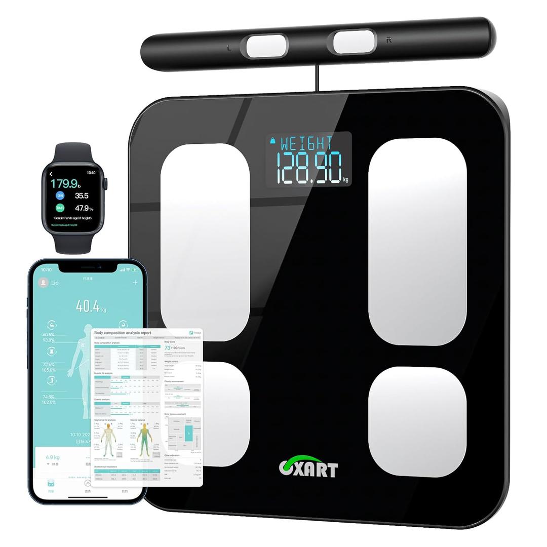 Smart Scale for Body Weight and Fat Percentage, Highly Accurate Digital Bathroom Body Fat Scale for BMI 28 Body Composition Analyzer, 8 Electrodes Smart Scale Weighing Scale Sync with Fitness App