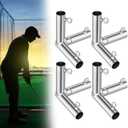 Blulu 4 Pcs 3 Way 1 Flat Corner Canopy Fittings - Fits 1 Inch EMT Pipe Galvanized Steel Batting Cage EMT Conduit Fittings Heavy Duty Golf Frame Corner Kit with Tightening Threaded Eye Bolts