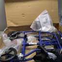Medline Ultra Lightweight Transport Wheelchair for Adults, Foldable, 19-Inch Seat Width, Blue Frame, Black Upholstery