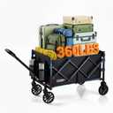 Collapsible Heavy-Duty Wagon Cart with PVC Wheels, Portable Folding Outdoor Utility Wagon for Sports, Garden, Grocery Shopping,Camping, Transportation,Hauling (120L)