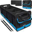 Trunk Organizer for Car, Car Storage Organizer with 2 adjustable straps, 95L Large Capacity Cargo Organizer for Suv, Truck, Sedan, Waterproof Portable Car Organizers for Women MenBlue
