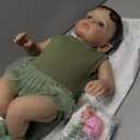 Reborn Baby Dolls Boy Girl 24 Inch 60cm Realistic Silicone Reborn Toddler Doll Real Size Soft Body Weighted Baby Doll Closed Mouth Newborn Toddler Toy Gifts (2067 Green Girl)