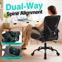 AreShark Office Chair - Ergonomic Breathable Mesh Desk Chair with Adjustable Lumbar Support and Flip-up Armrests - Executive High Back Rolling Swivel Comfortable Computer Gaming Chair for Home Office, Office Chair without Headrest