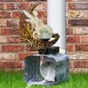 Metal Fairy Gutter Downspout Extensions with Solar Powered Glass Cracking Ball, Outdoor Waterproof Splash Block Sculpture Solar Garden Decor for Yard, Lawn