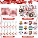 Tondiamo 86 Pcs Baseball Team Gifts Baseball Party Favors Supplies with 12 Silicone Bracelets, 12 Key Chains, 12 Pin Badges, 50 Waterproof Stickers for Baseballs Birthday Souvenir(Classic)