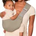 Ergobaby Upsie Sling Baby Carrier for Babies and Toddlers 6-48 Months (17-45 lbs) - 2-Position Ergonomic Baby Carrier with Front Storage Pocket, Hip-Healthy Positioning - Soft Olive