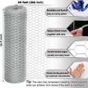 Chicken Wire Fencing Mesh, 16.9 Inch x 40 Feet Metal Floral Chicken Wire Fence for Crafts Poultry Garden, 0.6 Inch Hexagonal Galvanized Hardware Cloth Netting for Chicken Coop Barrier Rabbit Cage