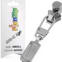 FixNZip Small Nickel Zipper Repair Kit | Universal No-Sew Slider Replacement for Pants, Skirts, Fine Garments, Cushions, and Handbags | Instant and Reusable Zipper Repair Tool, Size: Small