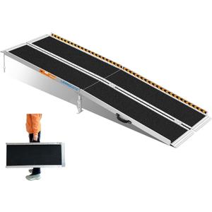 LEMNISCATE Portable Wheelchair Ramp 7FT, Non-Slip Aluminum Handicap Ramp with Handle, Folding Wheel Chair Ramps for Homes Steps, Stairs, Entry, Threshold, Doorways, Scooter, 800LBS Capacity