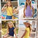 Yooo's Vivi 3 Pack Girls Cap Sleeve T Shirts, 3-Color, 11-12 Years