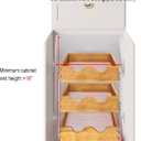 DINDON 3 Tier Pull Out Cabinet Organizer 11 W X21 D Slide Out Wood Drawer With Shelf Liner For Kitchen Pantry Organization