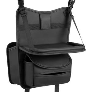 RUPSE Car Organizer Between Seat, Purse Holder for Car, Headrest Suspension Storage Bag with Foldable Board, Large Capacity Storage Mesh Bag, Tissue Box
