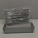 Silverware Organizer,Mesh Drawer Organizer for KitchenMetal Utensil Organizer for Flatware, Knives, Spoons,Cosmetic (Silver 9 * 3 * 2 inch Pack6)