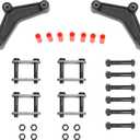 HECASA Tandem Trailer Axle Shackle Kit & Equalizer & Shackle Strap Compatible with 1-3/4" Wide Double Eye Springs Steel Anti-Rust Oil Tandem Axle Trailer Spring Suspension Rebuild Kit