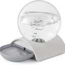 Pet Water Dispenser, 2.8L Automatic Gravity Cat Water Dispenser for Cats, Dogs & Rabbit, Detachable Cat Dog Water Dish Feeder with Spherical Waterer Bubble, Grey