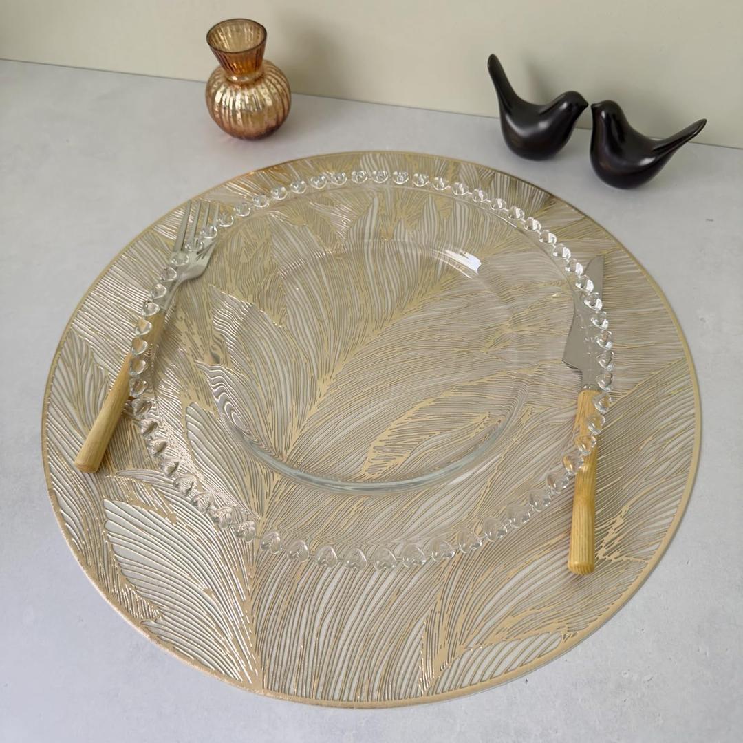 Snowkingdom Disposable Gold Placemats Set of 12 Metallic Round 13 Inch Foil Mesh Pressed Fall Table Mates 12 Pack Gold Doilies for Dining Table Wedding Birthday Party Holiday Home Decoration