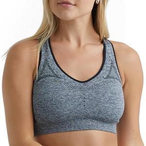 Hanes Women's Seamless Racerback Sports Bra (Ebony Heather, Medium)
