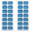 Ice Cube Tray, Ice Trays (4 Pack); Small Silicone Ice Cube Tray for Freezer; 14 Cubes each, 56 Ice Cubes; Easy Ice Release; Stackable; Flexible; Clean Easy; Rectangle Ice Cube Trays (Blue)