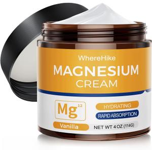 3 x STILIP Natural Topical Magnesium Cream  Magnesium Lotion for Nighttime Skin Care, Lightweight Moisturizing Body Cream for Deep Hydration-Vanilla