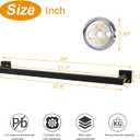 TocTen Bath Towel Rack - Square Base Thicken SUS304 Stainless Steel Towel Bar for Bathroom, Bathroom Accessories Towel Rod Heavy Duty Wall Mounted Towel Holder. (Black, 24)