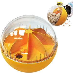 Enrichment Interactive Dog Treat Toy - Level 1 Mental Stimulation for DogsMentally Stimulating Dog Toys for Boredom Busy (Beginner-Orange 5.6" Squeaky Ball)