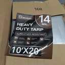 Sunvigor Tarp Waterproof 10x20Ft, Heavy Duty Tarp Cover Extra Thick 14 Mil Tear and UV Resistant, Outdoor Tarps with Grommets and Reinforced Edges for Roof, Camping, Patio, Pool, Boat (Silver/Brown)