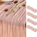 Dusty Pink Table Runner Cheesecloth Table Runner 4 Pack 14FT Farmhouse Table Runners 160 Inches Spring Table Decor Dining Room Centerpiece for Wedding Boho Baby Shower Birthday