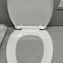 Elongated Toilet Seat, 18.5 Soft/Slow Close Oval (Oblong) Toilet Seat for Elongated Toilets, No-Slam Quiet-Close Lid, Easy-to-Install & Clean, Durable Never-Loosen White Plastic Seat