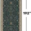 Hazo Haus Washable Dark Green Hallway Runner Rug 16 ft Long - 3x16 Modern Vintage Boho Long Wide Runner Rugs for Kitchen, Non-Slip Stain Resistant Low Pile Throw Rug Indoor Door Mat