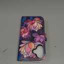 LUHOURI for iPhone 16 Case Wallet - Wireless Charging Compatible Detachable Flip Folio Leather Cover - RFID Blocking 4 Card Slots Holder - Protective Phone Case for Women - Vibrant Lotus Flower