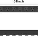 Metal Wall Mount Power Strip, 16 Outlets, 3 FT SJT 3/C 14AWG Power Cord, 15A 125V 1875W, Black