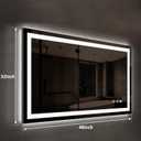 ROOMTEC 48 x 32 Inches LED Bathroom Mirror with Lights, Vanity Mirror with Front and Backlight, Smart Dimmable Anti-Fog LED Mirror for Bathroom, Memory Function, Tempered Glass (Horizontal/Vertical)
