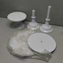 3-Pack White Metal Cake Stand Set, 8/10/12 Inch Tiered Display Stand with Pedestal Base for Wedding, Birthday, Baby Shower, Party Dessert Table