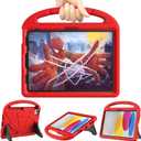 Lainergie Kids Case for iPad (A16) 11th/10th Generation 2025/2022, iPad 10.9 Case 10th Generation Lightweight Shockproof Kids Friendly Cover with Handle Kickstand for 10.9 iPad 10th Gen 2022, Red