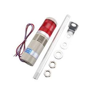 Led Signal Tower Stack Lights, Industrial Warning Lights Column Signal Tower Andon Lights with Rotatable Base Continuous/Flashing Light Switchable, (Two Layer,12V with Buzzer) (Red DC 12V)