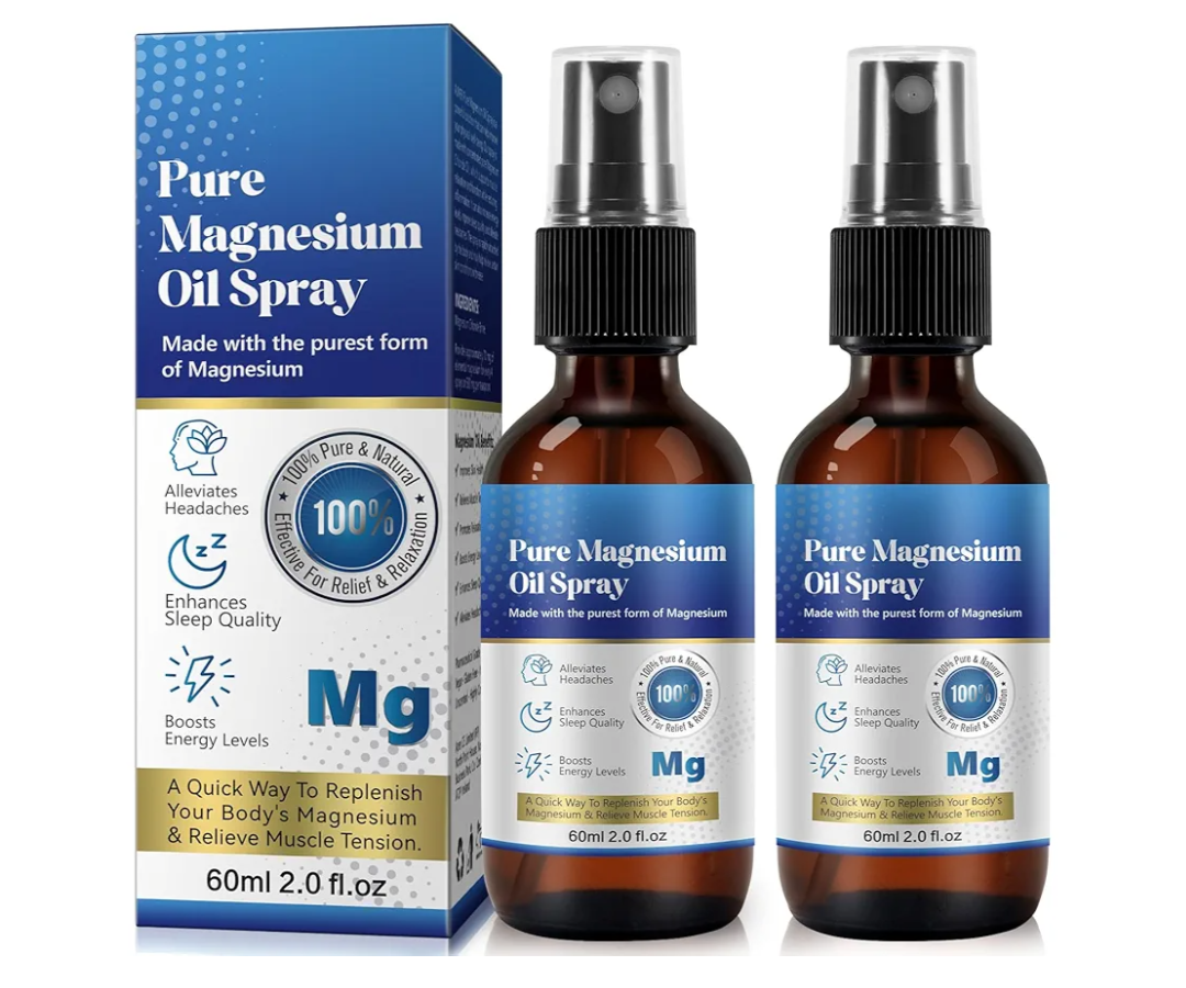 Generic Magnesium Spray Pack of 2 - Magnesium Oil for Feet - 100% Natural Topical Magnesium Oil Spray - Organic Concentrated Magnesium Chloride Oil