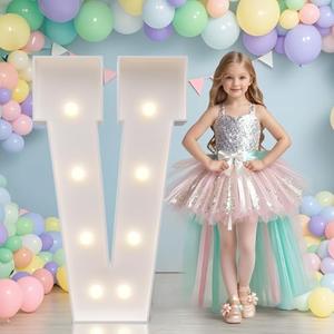 JoyMuse Marquee Letters 3 Feet Tall, Light Up Letters 3FT with Lights, Large Letters for Party, Letter U Light Up Letters for Graduation Proposal Wedding Birthday Homecoming Decorations