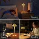 2 Pack Gold Led Cordless Table Lamps Rechargeable,Cordless Touch Lamp Battery Operated-Waterproof-for Outdoor Patio/Restaurants/Home/Dinner