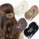 4 PCS Flat Hair Clips for Women French Hair Claw Clips Large Duckbill Hair Clips for Women Thick Thin Hair