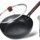 Cast Iron Pre-Seasoned Skillet - 11 Inch Non Stick Frying Pans with Lid, Removable Handle & Non-Toxic, Oven & Dishwasher Safe, Compatible with Induction, Gas, Electric Stovetops